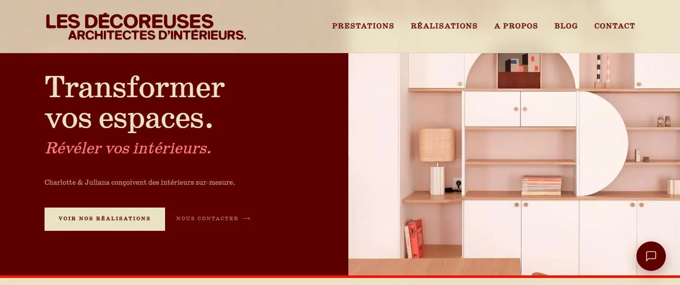 Nouveau site Les Décoreuses : page d'accueil sur thème WordPress sur mesure